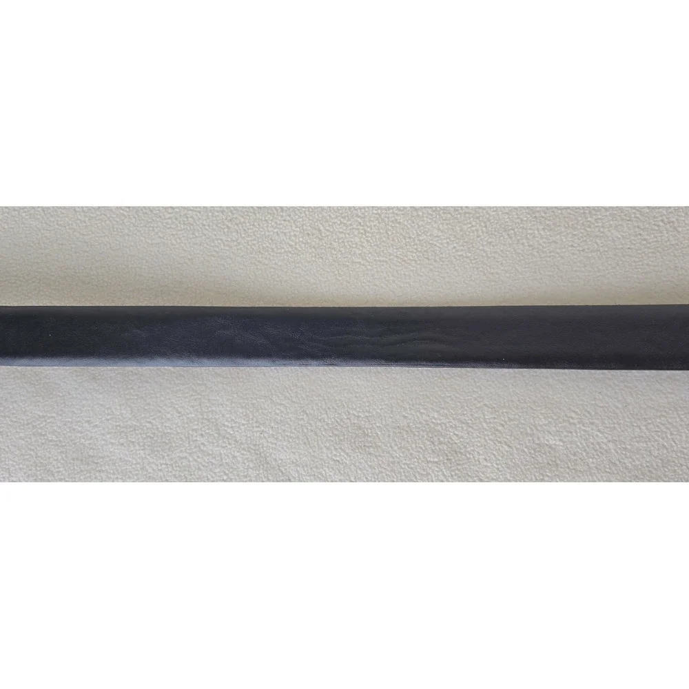 Vtg Dockers Mens Dress Belt Sz 38 Black Genuine Leather Upper‎ Silver Buckle